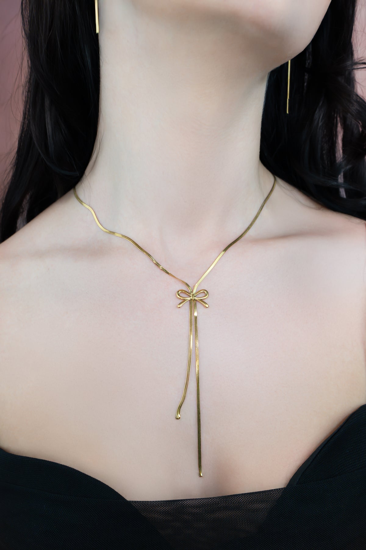 BOW BABE Necklace Gold