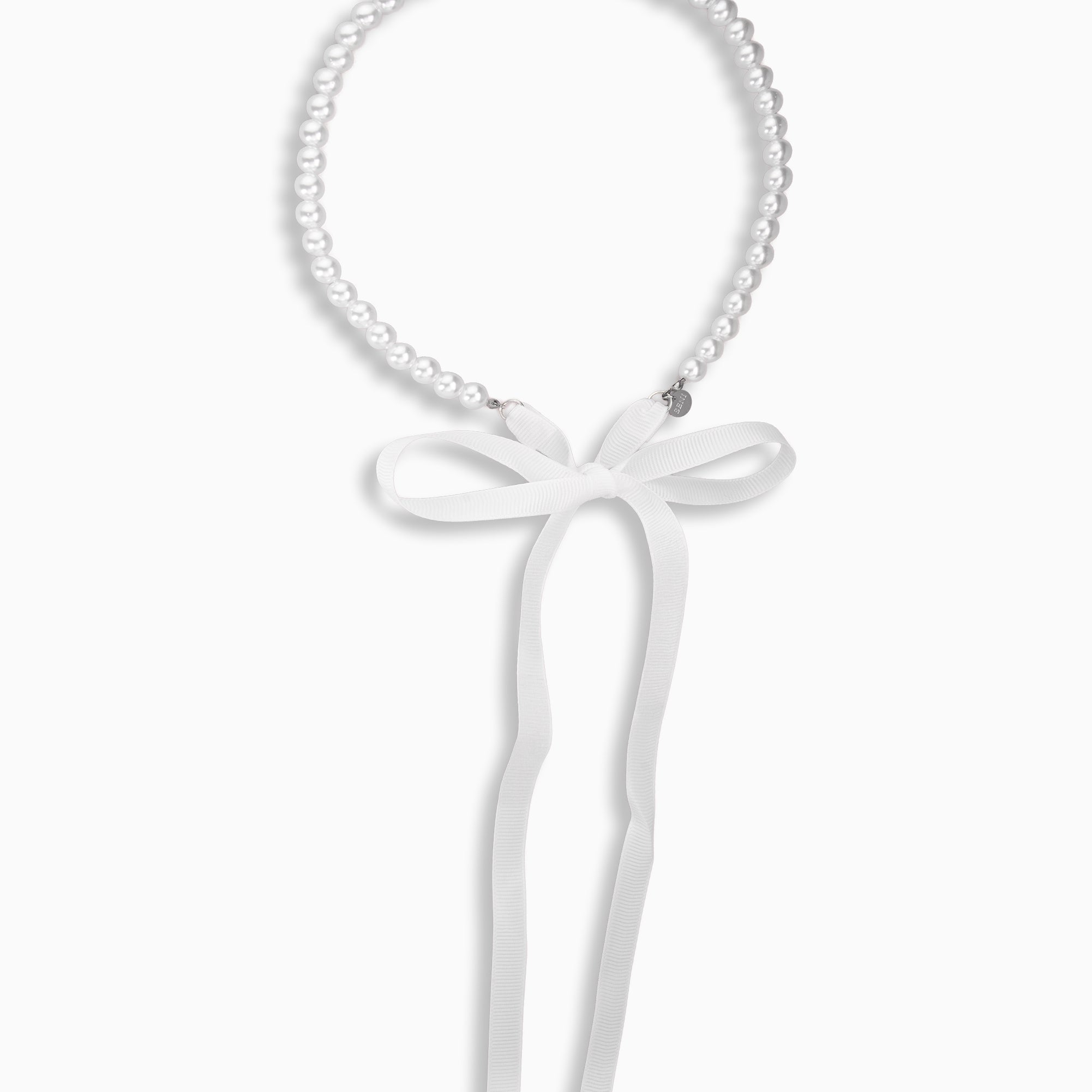Pearl Mist Ribbon Necklace
