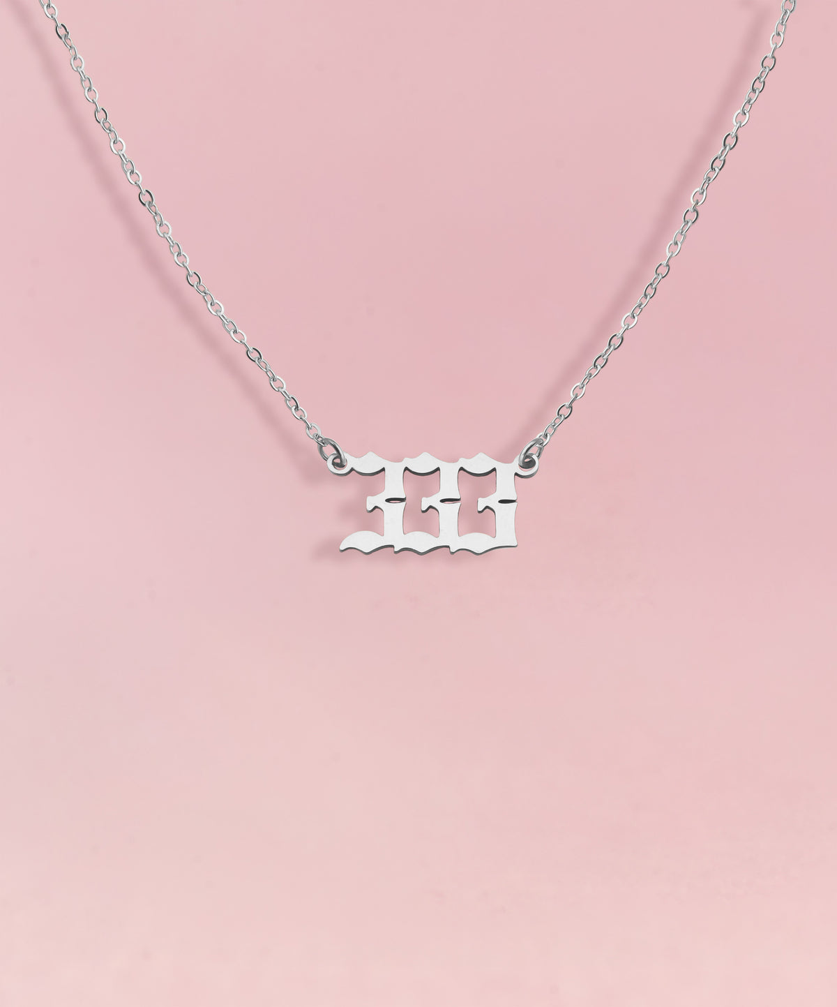 ANGEL Number Necklace Silver