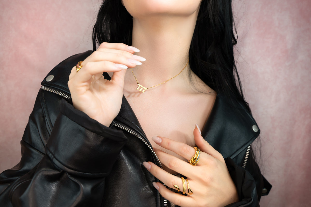 ANGEL Number Necklace Gold