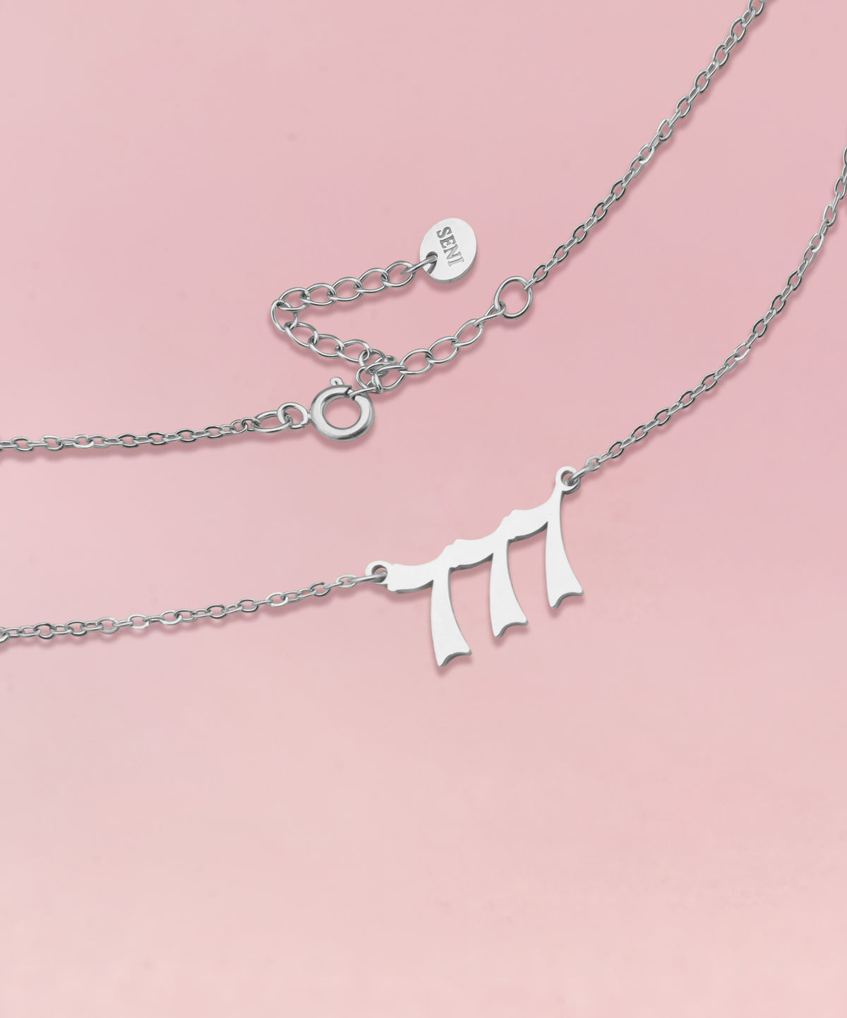 ANGEL Number Necklace Silver