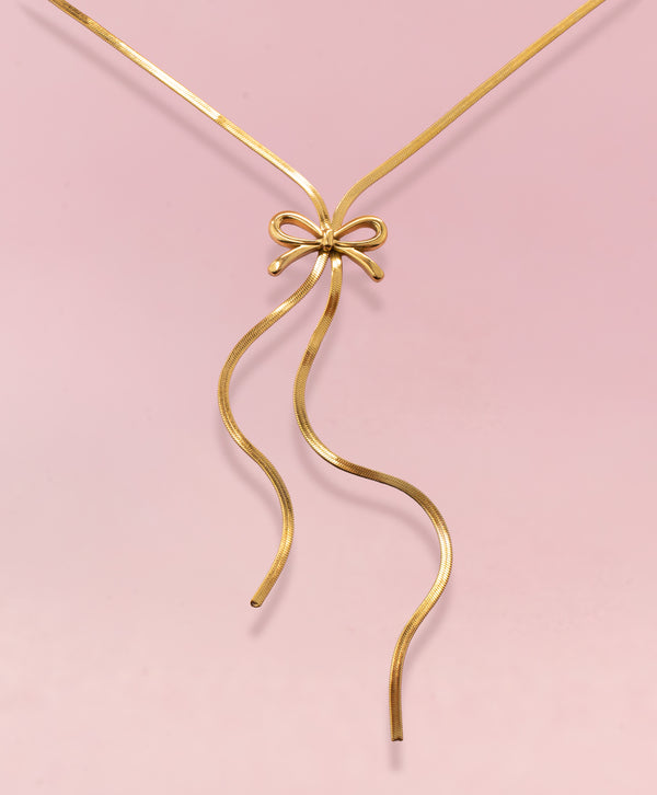 BOW BABE Necklace Gold