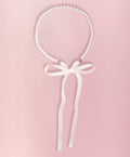 PEARL MIST RIBBON Necklace White